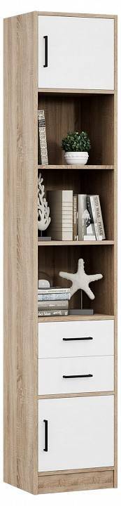 Стеллаж комбинированный МФ Мастер Либерти-41-128 Либерти-41-ДС-БТ-128 дуб сонома / белый