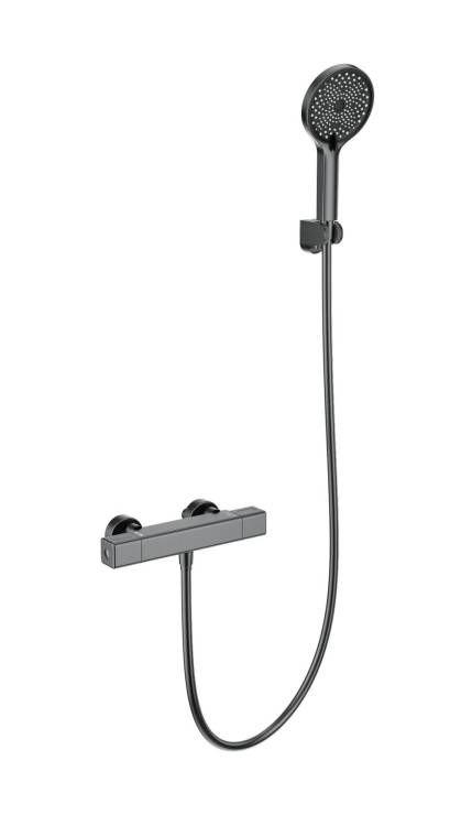 Смеситель для душа Wonzon & Woghand WW-B2016-A-BGG с термостатом, темный графит