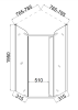 Душевой уголок Taliente TA-08083-1CB профиль матовый черный, стекло прозрачное, 80x80x195 фото 4