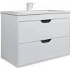 Тумба с раковиной Uperwood Modul 393020560 подвесная, матовая, белая, графит, 80 см фото 2