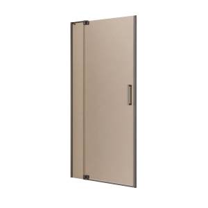 Душевая дверь в нишу Cezares SLIDER-B-1-90/100-BR-GM профиль оружейная сталь, стекло бронза, 90x195