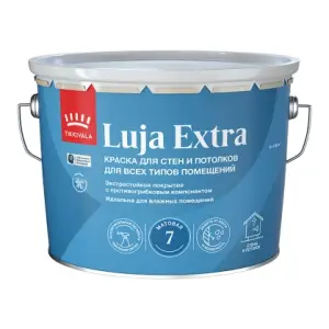 Краска для стен и потолков Tikkivala Luja Extra 7 матовая база C 9 л