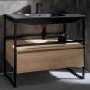 Тумба с раковиной Armadi Art Loft 100 light wood, напольная