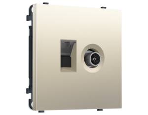 Комплект механизма компьютерной розетки+TV оконечной Ambrella Volt Sigma MS552510 шелк