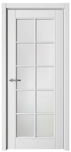 Межкомнатная дверь Albero Эмаль Классика 5 полотно белое, стекло мателюкс 700x2000