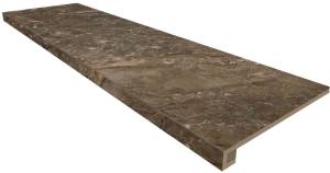 Ступень Estima Bernini 67325 Set/Steptrade/BR04_NS/33x120/Riser/BR04_NS/14,5x120 Dark Brown 33x120 неполированная с бортиком + Подступенок 14,5x120
