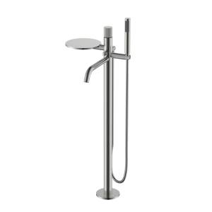 Смеситель для ванны Boheme Stick 129-NB.3 напольный, Nickel Brush Linea