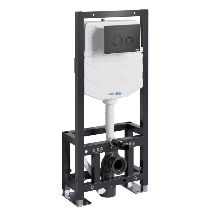 Система инсталляции для унитазов Wasserkraft Dill 61TLT.010.ME.MB01 клавиша черный матовый