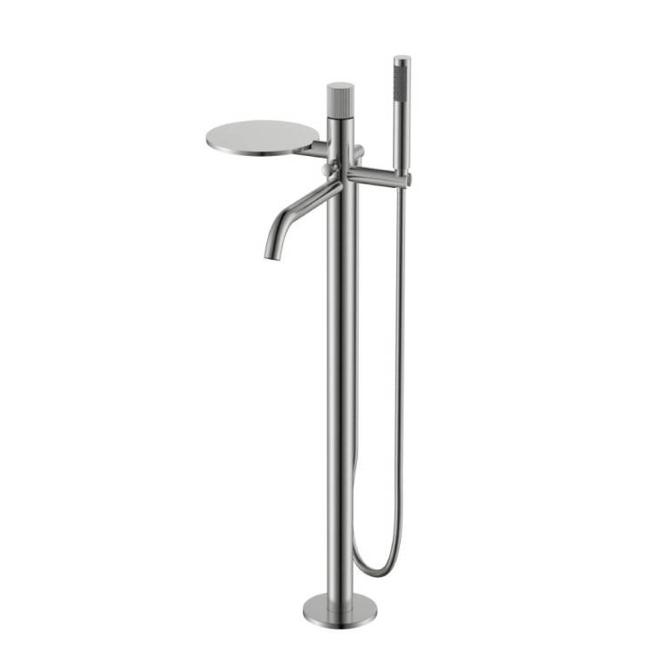 Смеситель для ванны Boheme Stick 129-NB.3 напольный, Nickel Brush Linea