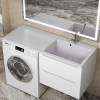 Раковина Uperwood Cosmos Quartz RCosmos Quartz120RJ над стиральной машиной, правая, жасмин, 120x48 фото 3