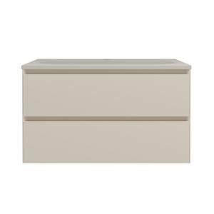 Тумба с раковиной Vincea Luka Soft-Touch (Люка Софт-Тач) 80 матовый бежевый, раковина жасмин