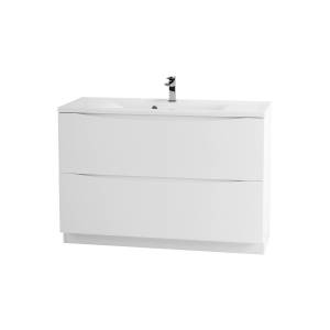 Тумба с раковиной BelBagno MARINO-900-2C-PIA-BL-P 90x45x80.5 Bianco Lucido напольная с двумя выкатными ящиками