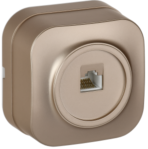 Розетка компьютерная RJ45 IEK Glory EKH10-K37M шампань матовый