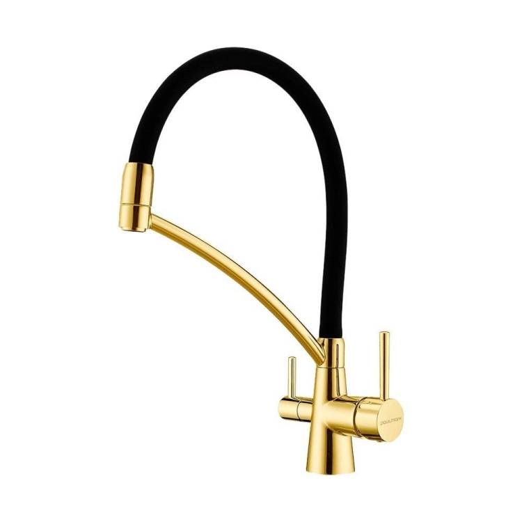 Смеситель для кухни Paulmark Siegen Si213111-BG с гибким изливом, брашированное золото