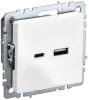 Розетка USB type A+C IEK Brite BR-U22-018-K01 белый