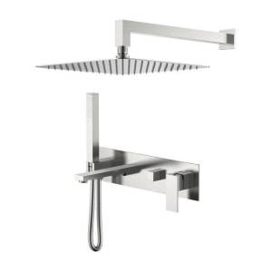 Душевой комплект Boheme Qubic 474-NB никель брашированный