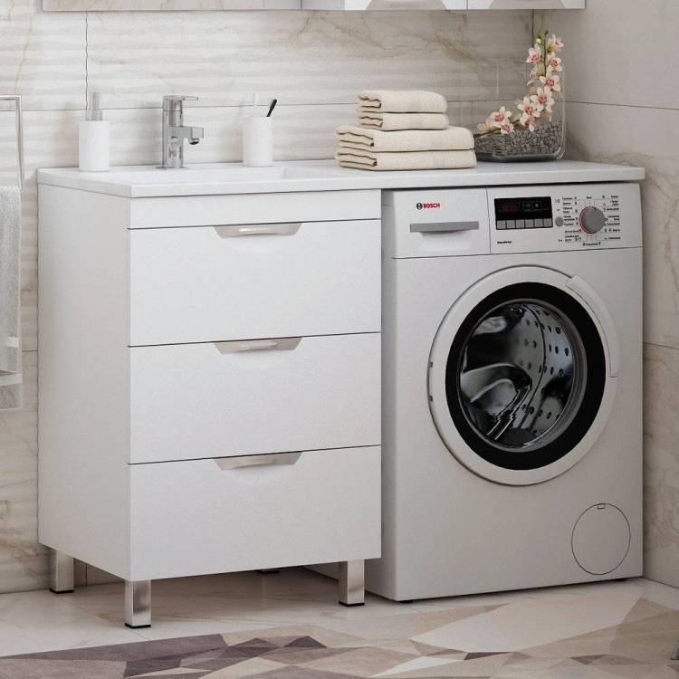 Тумба с раковиной Corozo Алиот 120 под стиральную машину