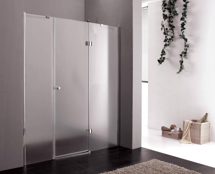 Душевая дверь в нишу Cezares VERONA-W-B-13-30+60/60-P-Cr-R профиль хром, стекло матовое, 150x195