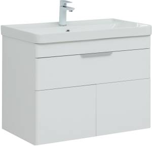 Тумба под раковину Aquanet Ирис new 00310150 815 белый глянец, 1 ящик, 2 дверцы