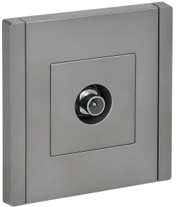 ТВ-розетка проходная IEK Forte&Piano FP-A10-P-K46 сталь