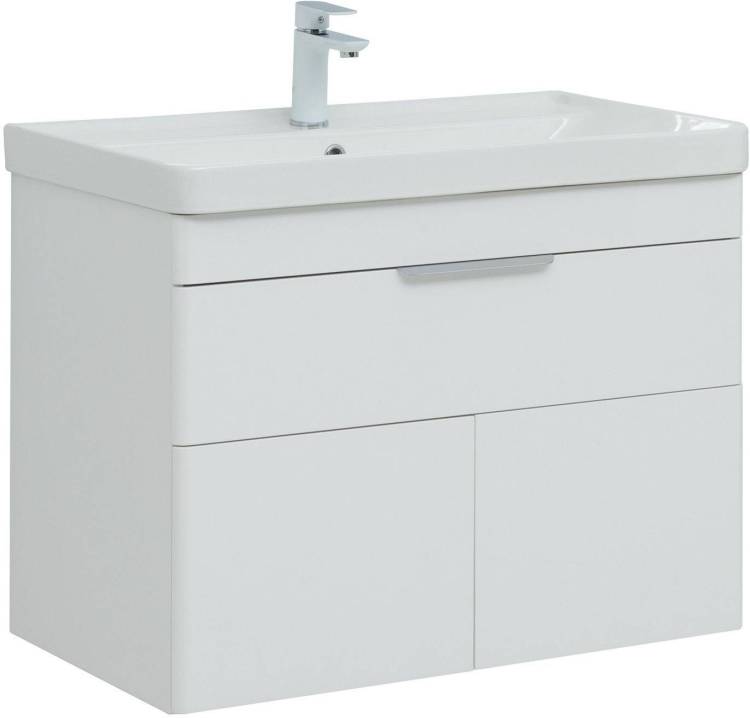 Тумба под раковину Aquanet Ирис new 00310150 815 белый глянец, 1 ящик, 2 дверцы