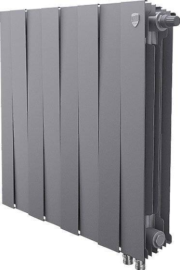 Радиатор биметаллический Royal Thermo Piano Forte 500 VDR silver satin, 8 секций, серебристый