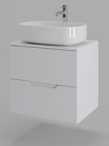 Тумба с раковиной Orange Line Li-60TuwMDF+B07-540W белая матовая, 60 см