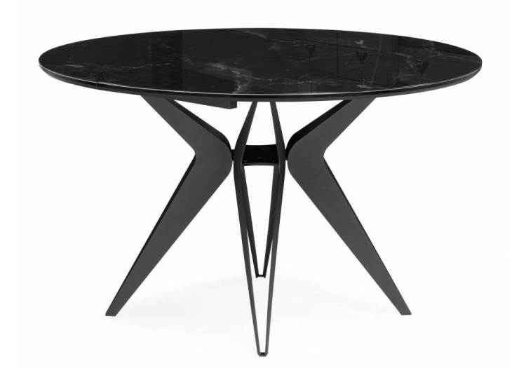 Стол Notta Рикла 612858 черный мрамор, черный 120(160)x120x76
