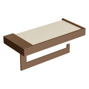 Держатель туалетной бумаги Boheme Qubic 10721-BRB c крышкой, Brushed Bronze