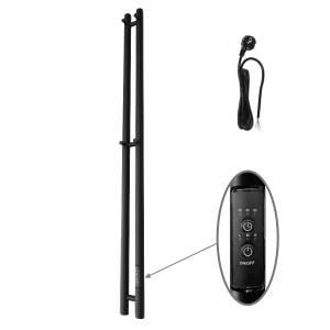 Полотенцесушитель электрический Маргроид Inaro Inaro-1206-1049-9005R 1200х60 правый, скр.монтаж, черный матовый, с крючками