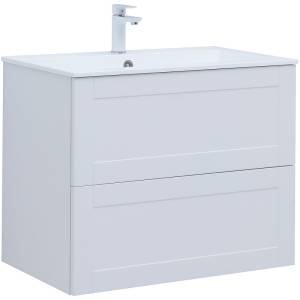 Тумба с раковиной Aquanet Терра 80 323183 подвесная, белый матовый