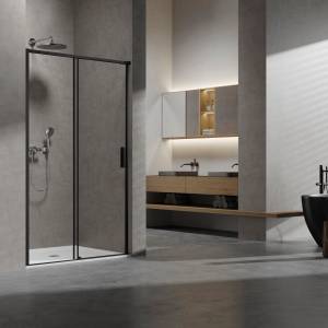 Душевая дверь в нишу Vincea Slim VDS-6SL130CLB профиль черный, стекло прозрачное, 130x200