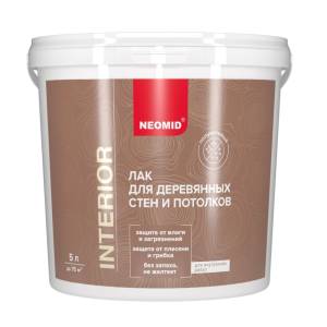 Акриловый лак для древесины для внутренних работ Neomid Interior полуматовый 5 л
