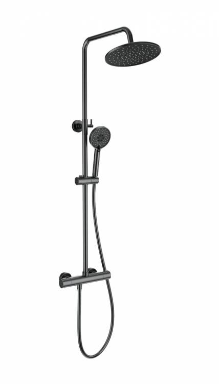Душевая стойка Wonzon & Woghand WW-B3047-A-BGG с термостатом, темный графит