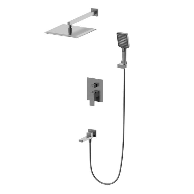 Душевой комплект Wonzon & Woghand WW-88939068-BGM темный графит, встраиваемый