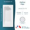 Чугунная ванна Delice Flex DLR230631-AS 170x80, белая, с антискользящим покрытием, с ножками