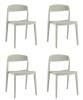 Набор из 4 стульев Stool Group Moris SL-7089 green 90455 X4 серо-зеленый, пластик
