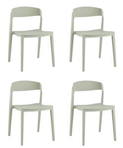 Набор из 4 стульев Stool Group Moris SL-7089 green 90455 X4 серо-зеленый, пластик