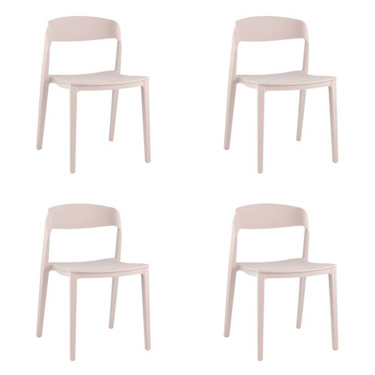 Набор из 4 стульев Stool Group Moris SL-7089 cream 90574 X4 нежно-розовый, пластик