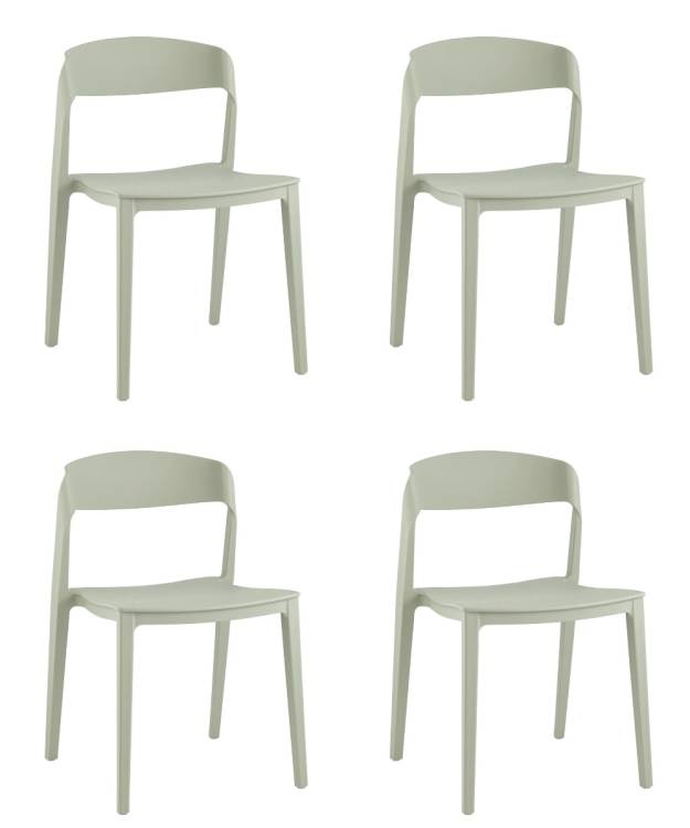 Набор из 4 стульев Stool Group Moris SL-7089 green 90455 X4 серо-зеленый, пластик