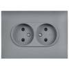 Розетка 2-местная с защитными шторками IEK Skandy SK-R23-10-K03-F серый фото 2