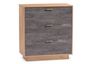 Комод Woodville Эго К-3 455856 дуб крафт золотой, камень темный на подиуме