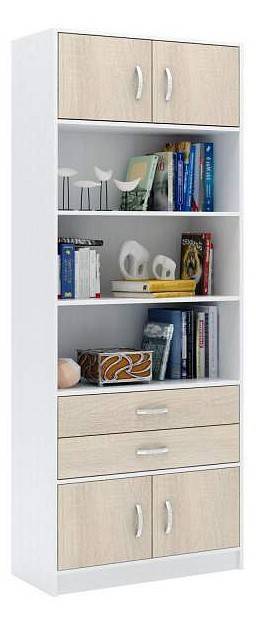 Стеллаж комбинированный МФ Мастер Либерти-51 Либерти-51-БТ-ДС белый / дуб сонома