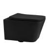 Комплект Abber Rechteck AC1201MB-AC0105-AC0120NG унитаз подвесной, безободковый, сиденье микролифт, черный матовый, кнопка никель фото 4