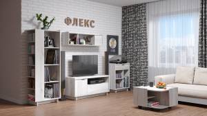 Стенка в гостиную Глазов Мебель Флекс Н163809 дуб шавиниган комплект 2