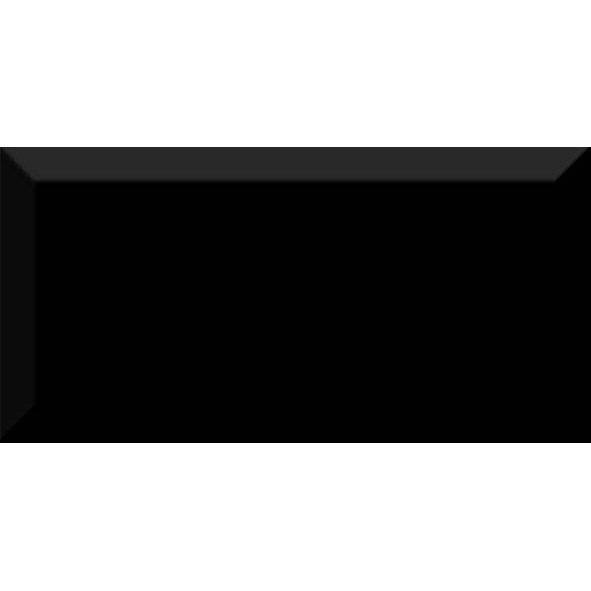 Керамическая плитка Absolut Keramika Monocolor Negro Biselado Brillo 10x20