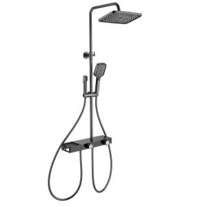 Душевая стойка Wonzon & Woghand WW-B4161-BGG темный графит, с термостатом