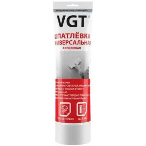 Шпатлевка универсальная акриловая для наружных и внутренних работ VGT туба 0.33 кг