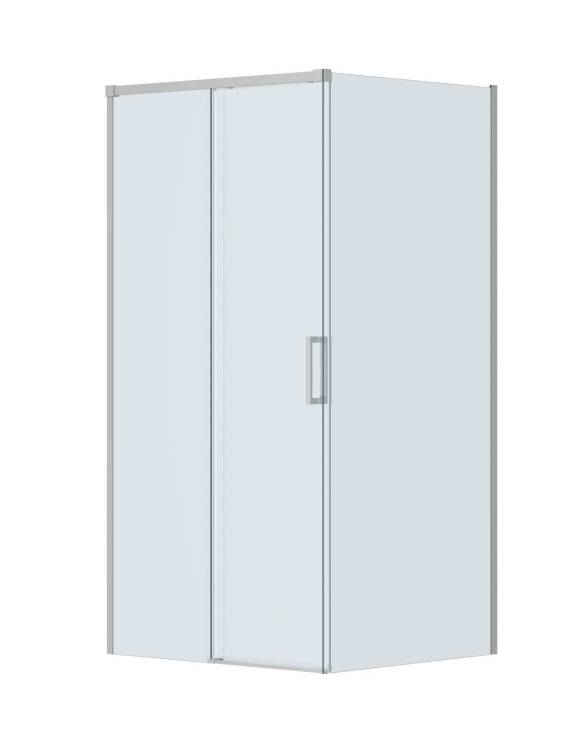 Душевой уголок Cezares PLANE-AH-1-100/90-C-IN профиль сатин, стекло прозрачное, 100x90x195