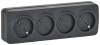 Розетка 4-местная IEK Glory ERH40-K02M-10 черный матовый